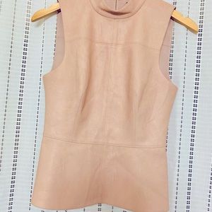 NWT Bare Pink leather top with peplum